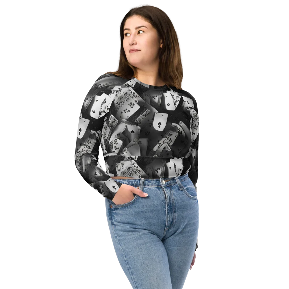Fortune’s Folly on Long Sleeve Crop Top — Front