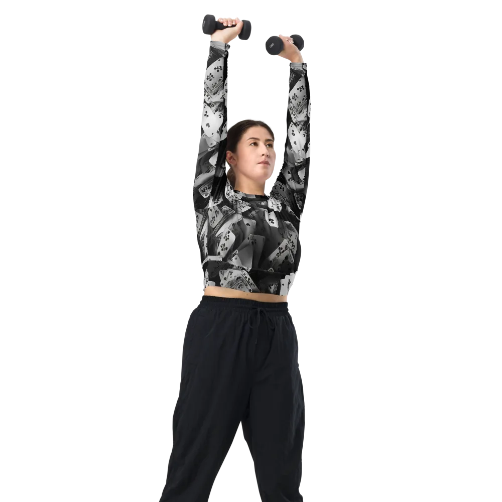 Fortune’s Folly on Long Sleeve Crop Top — Right Front