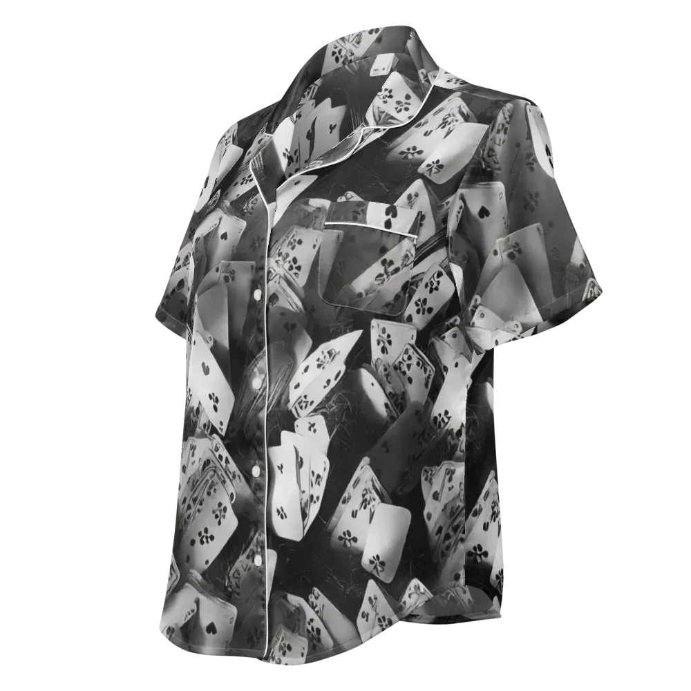 Fortune’s Folly on Women's Short Sleeve Pajama Top — Left Front
