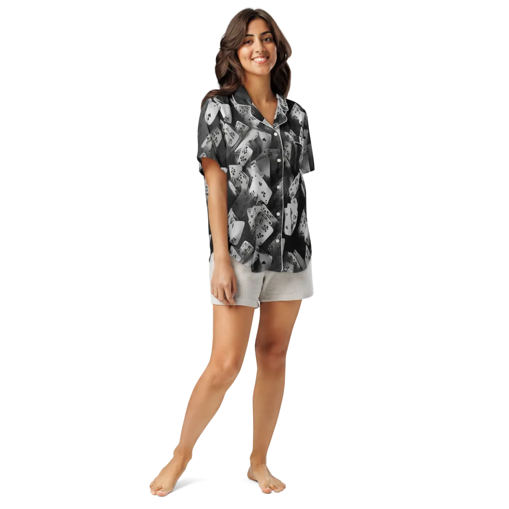 Fortune’s Folly on Women's Short Sleeve Pajama Top — Front