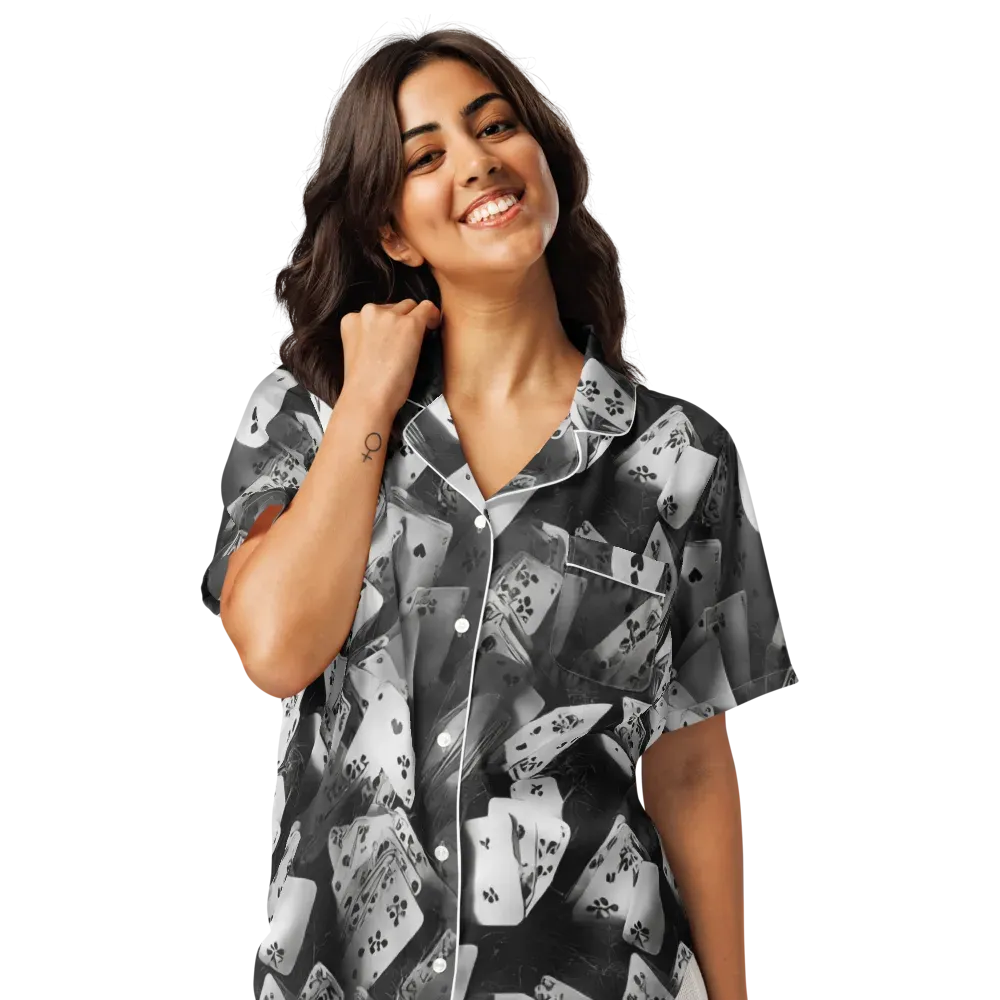 Fortune’s Folly on Women's Short Sleeve Pajama Top — Front