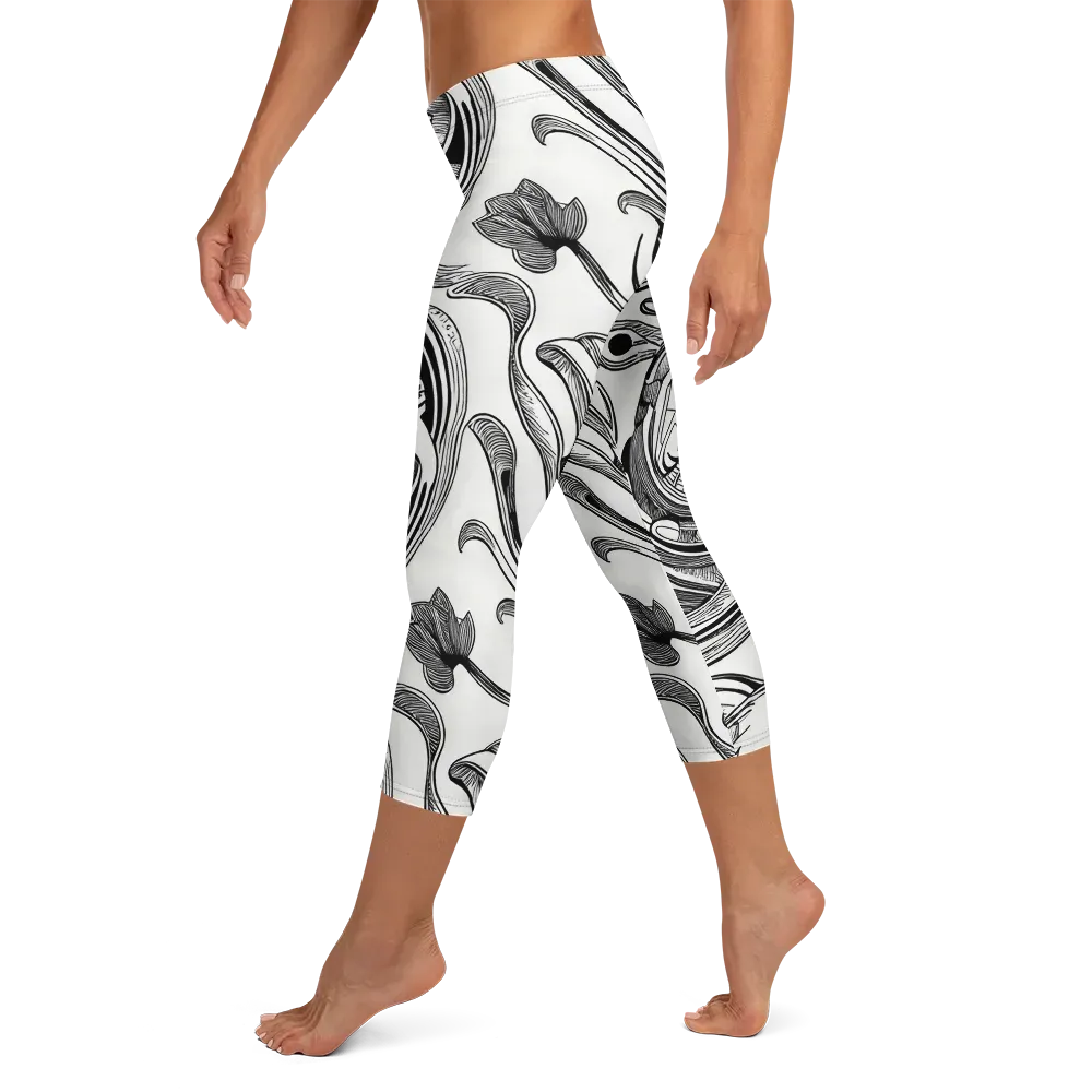 Rhythmic Riddle on Capri Leggings — Left