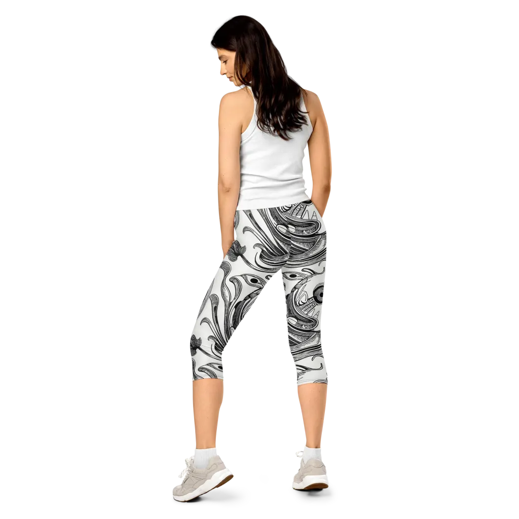 Rhythmic Riddle on Capri Leggings — Back