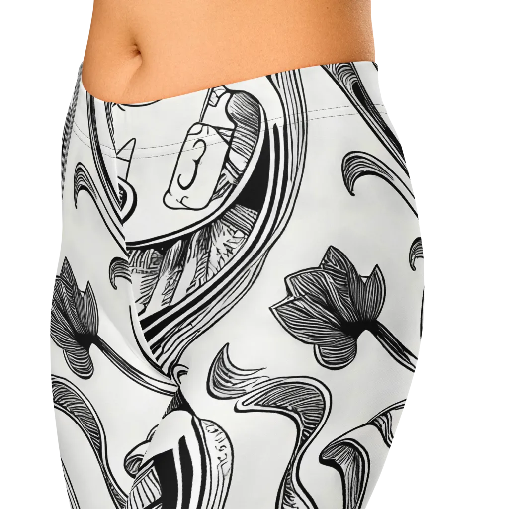 Rhythmic Riddle on Capri Leggings — Zoomed-in