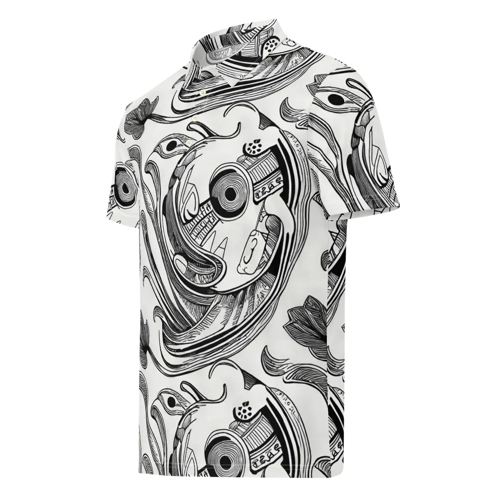 Rhythmic Riddle on Men's Slim Fit Polo Shirt — Left Front