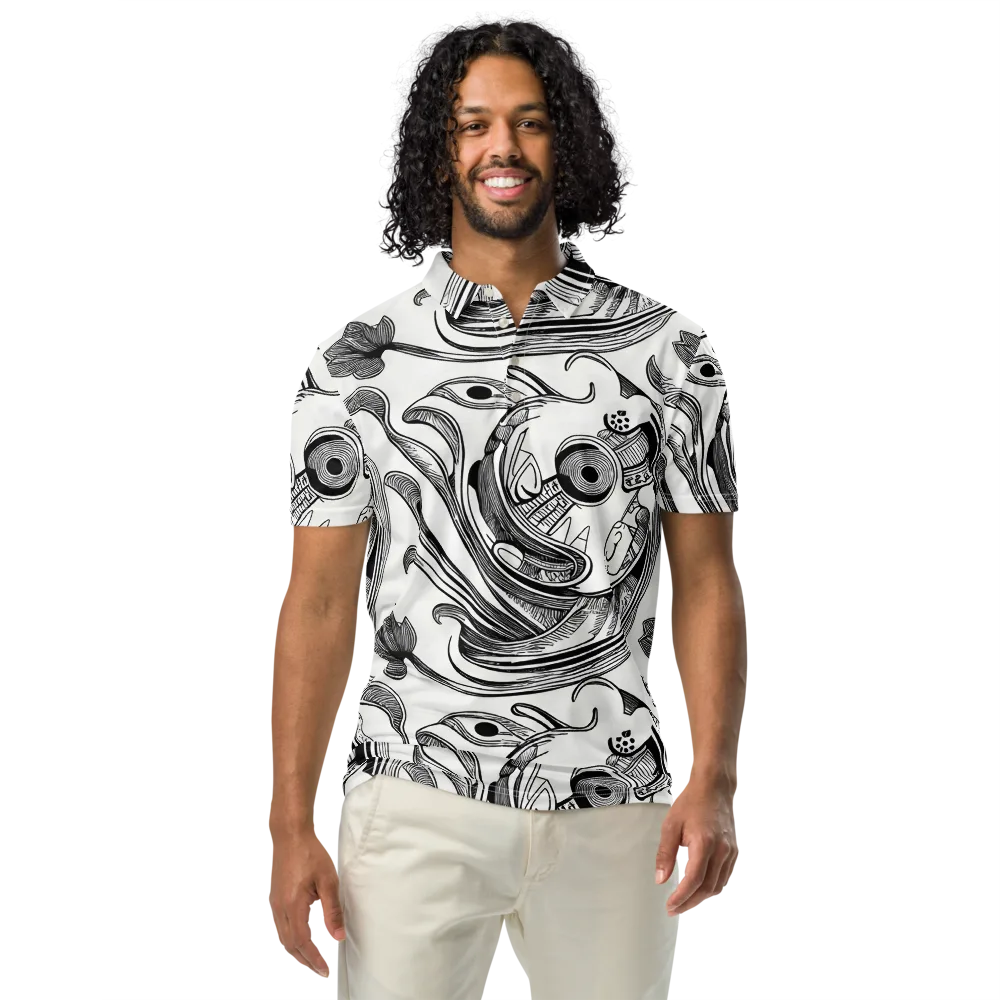 Rhythmic Riddle on Men's Slim Fit Polo Shirt — Front