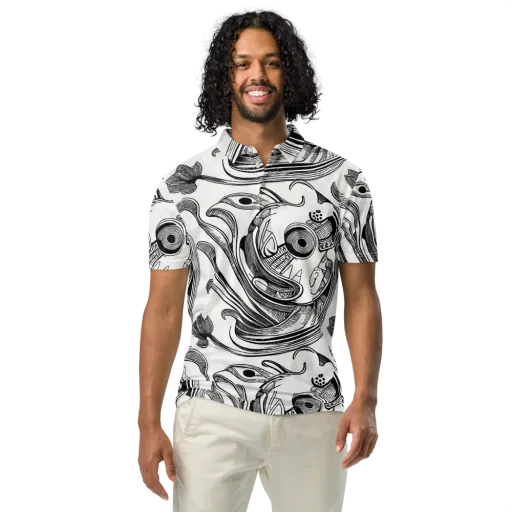 Rhythmic Riddle on a Men's Slim Fit Polo Shirt