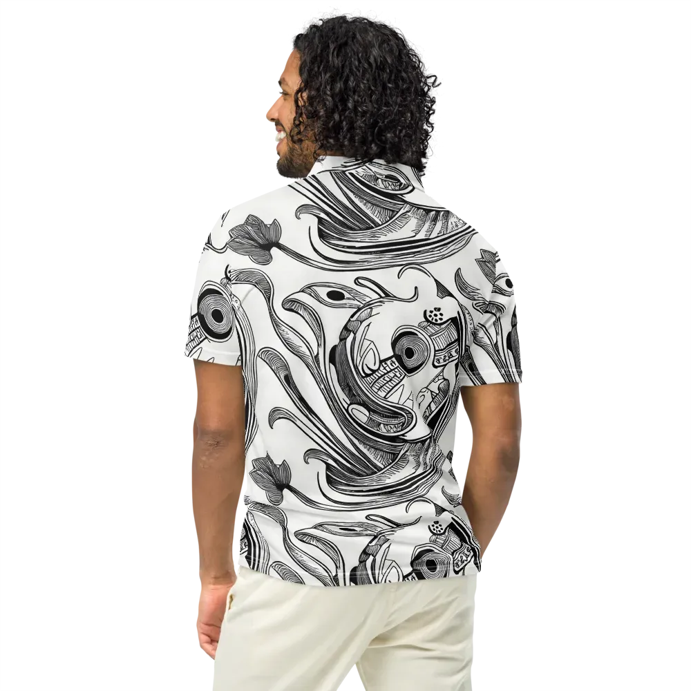 Rhythmic Riddle on Men's Slim Fit Polo Shirt — Back