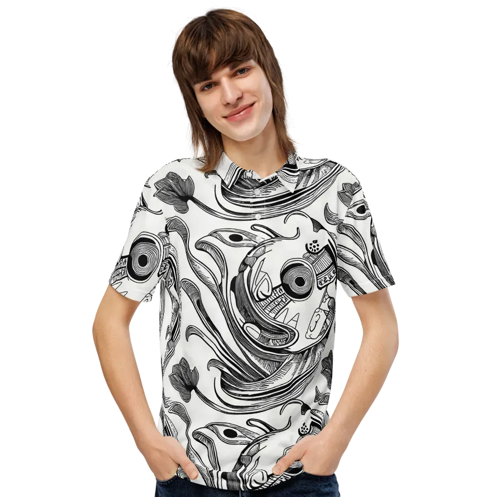 Rhythmic Riddle on Men's Slim Fit Polo Shirt — Front