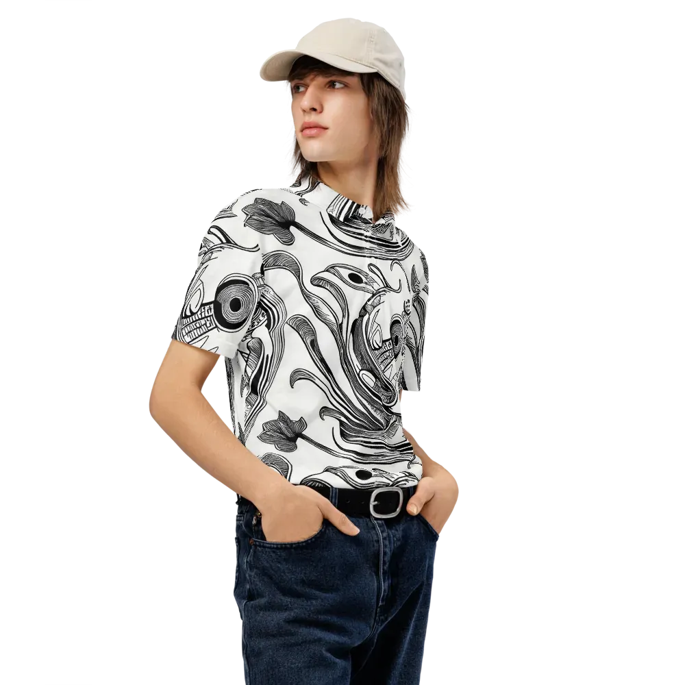 Rhythmic Riddle on Men's Slim Fit Polo Shirt — Right Front