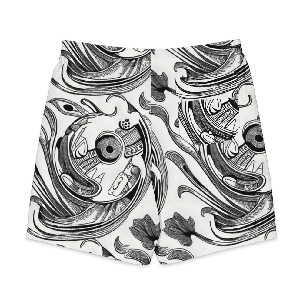 Rhythmic Riddle on Men's Board Shorts — Back