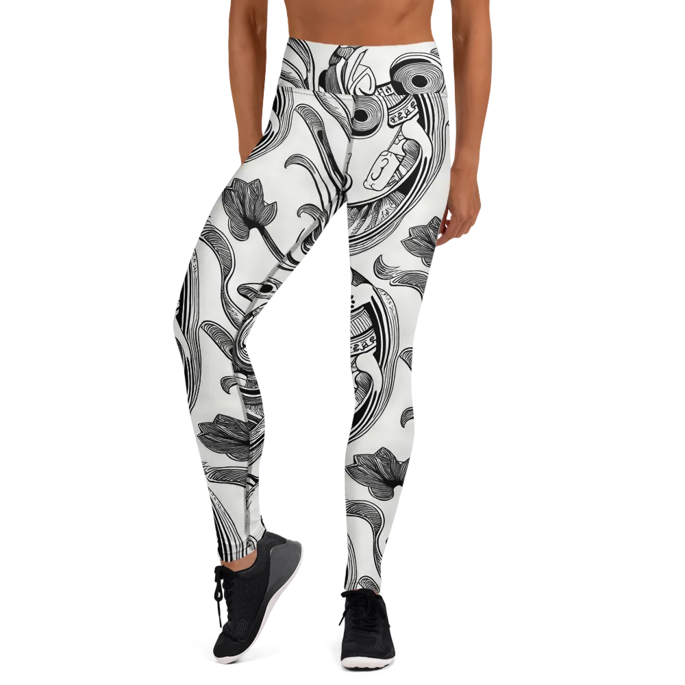Rhythmic Riddle on Yoga Leggings — Front