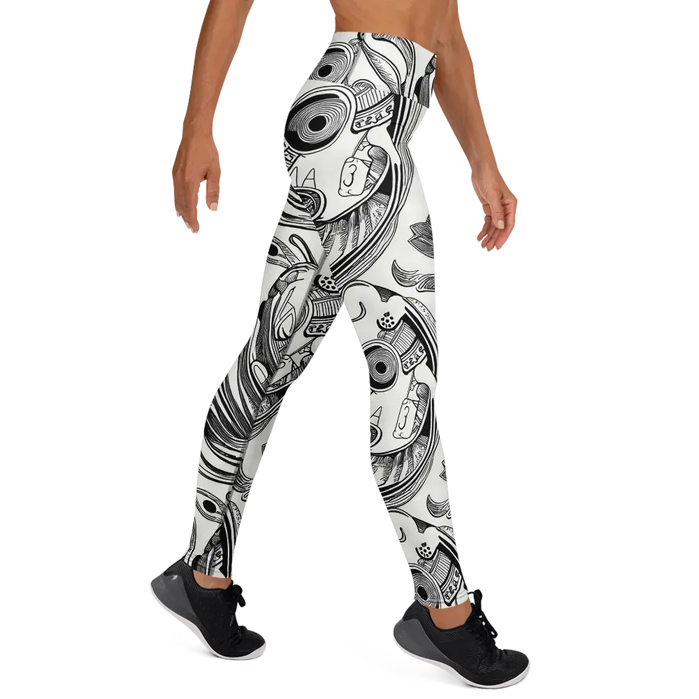 Rhythmic Riddle on Yoga Leggings — Right