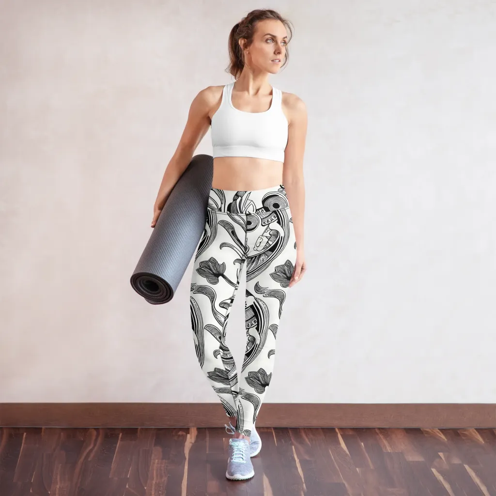 Rhythmic Riddle on Yoga Leggings — Front