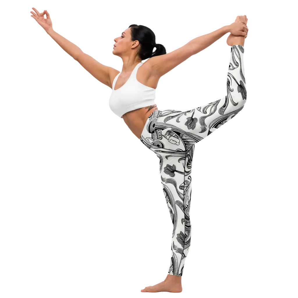 Rhythmic Riddle on Yoga Leggings — Left