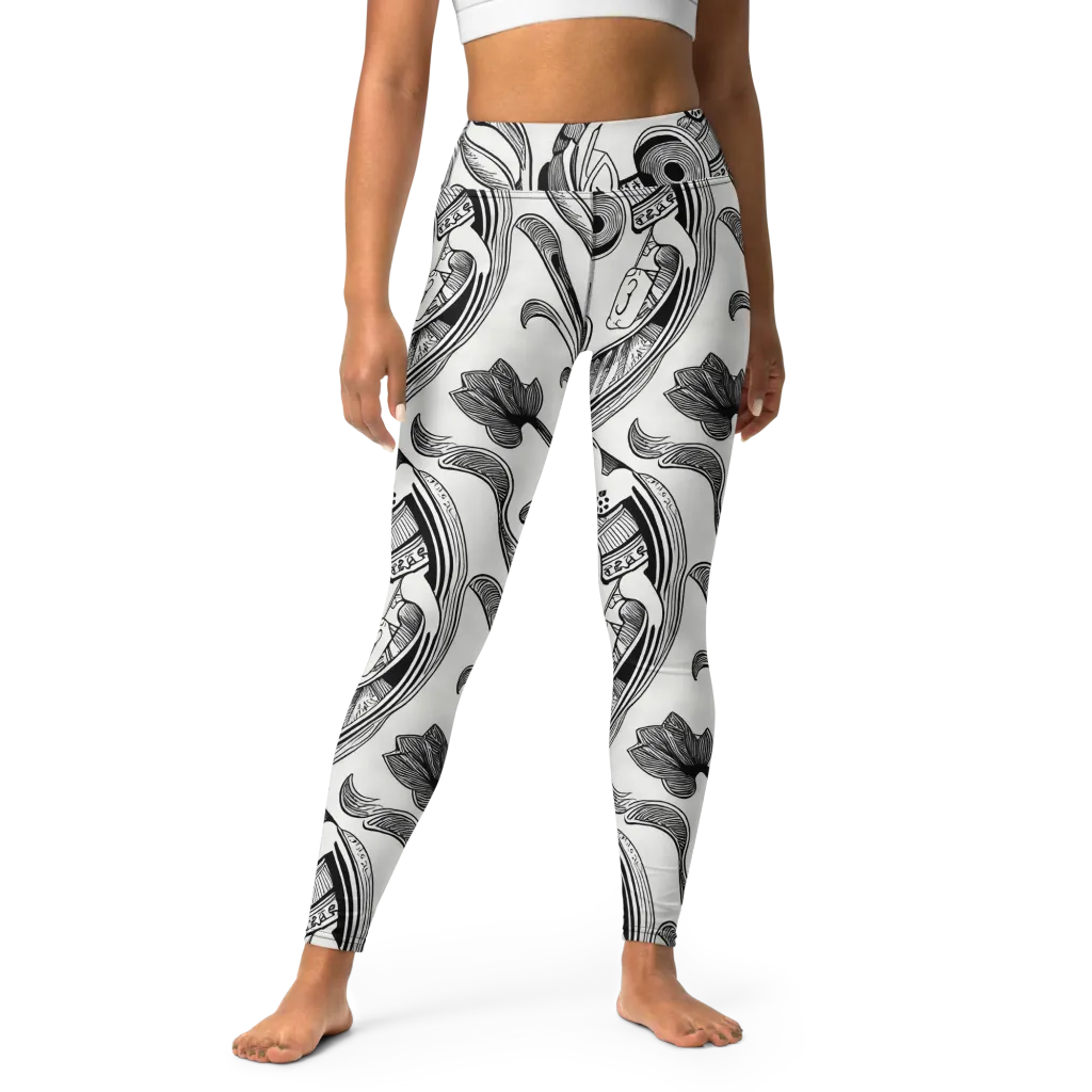 Rhythmic Riddle on Yoga Leggings — Front