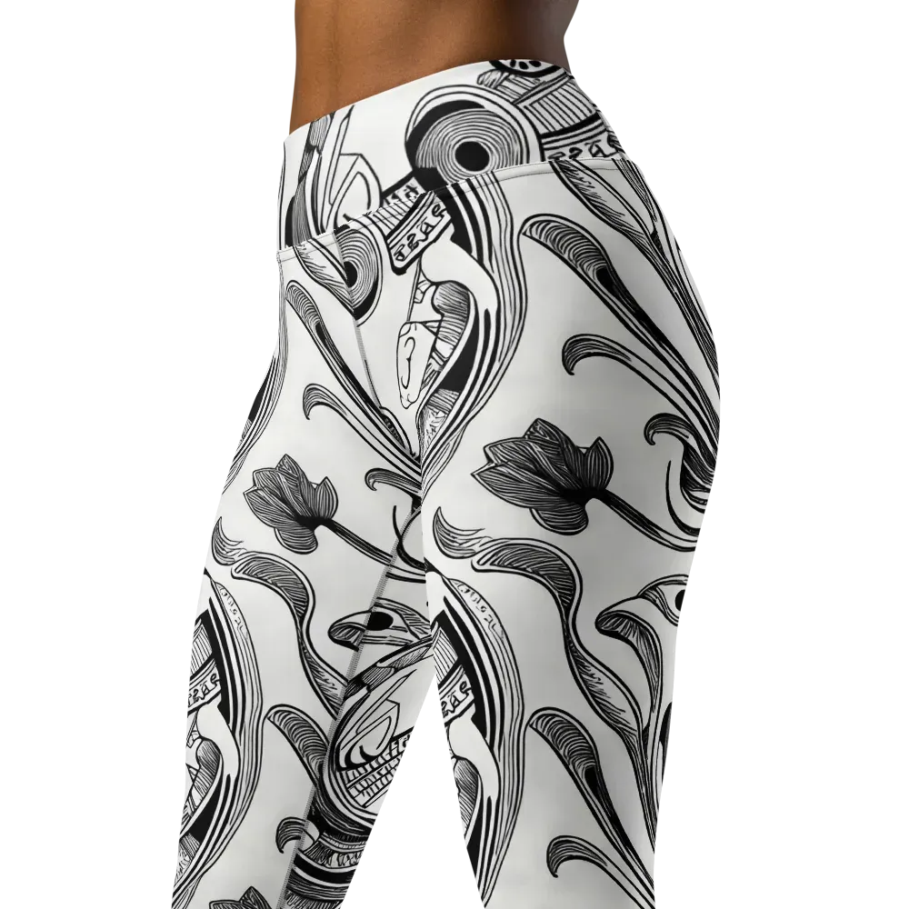 Rhythmic Riddle on Yoga Leggings — Left Front