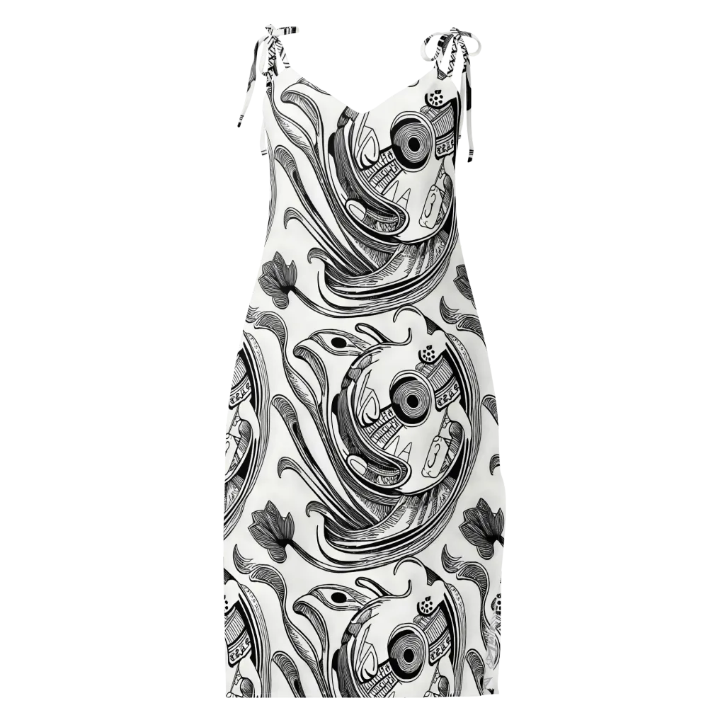 Rhythmic Riddle on Slip Dress — Front