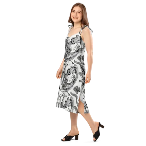 Rhythmic Riddle on a Slip Dress
