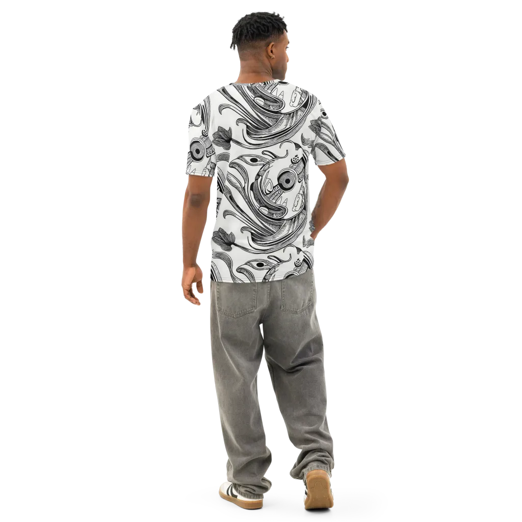 Rhythmic Riddle on Men's Cotton Crew Neck T-Shirt — Back