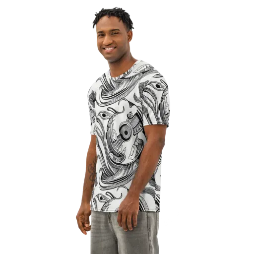 Rhythmic Riddle on a Men's Cotton Crew Neck T-Shirt