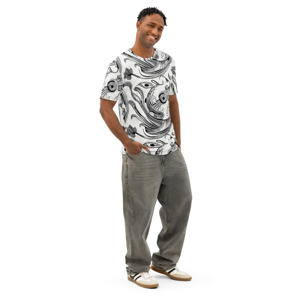 Rhythmic Riddle on Men's Cotton Crew Neck T-Shirt — Right Front