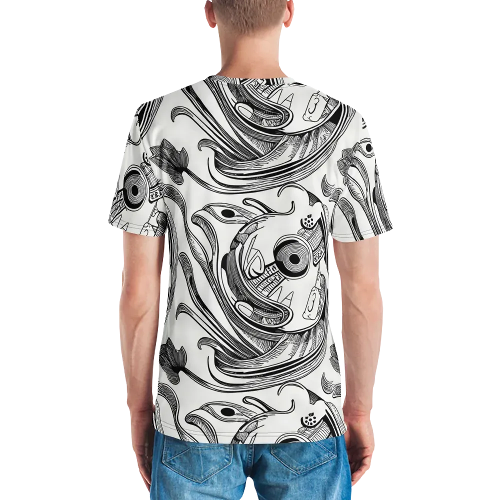 Rhythmic Riddle on Men's Crew Neck T-Shirt — Back