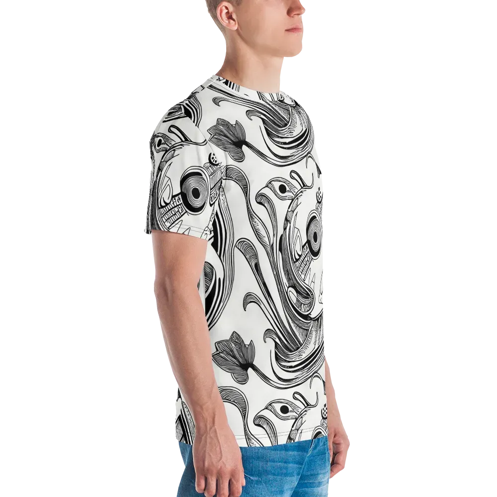 Rhythmic Riddle on Men's Crew Neck T-Shirt — Right