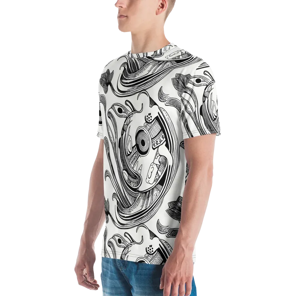 Rhythmic Riddle on Men's Crew Neck T-Shirt — Left