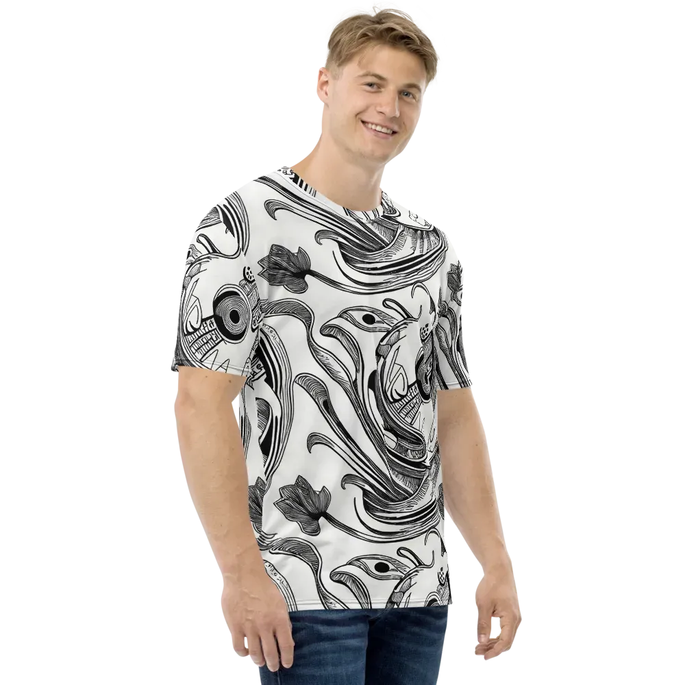 Rhythmic Riddle on Men's Crew Neck T-Shirt — Right