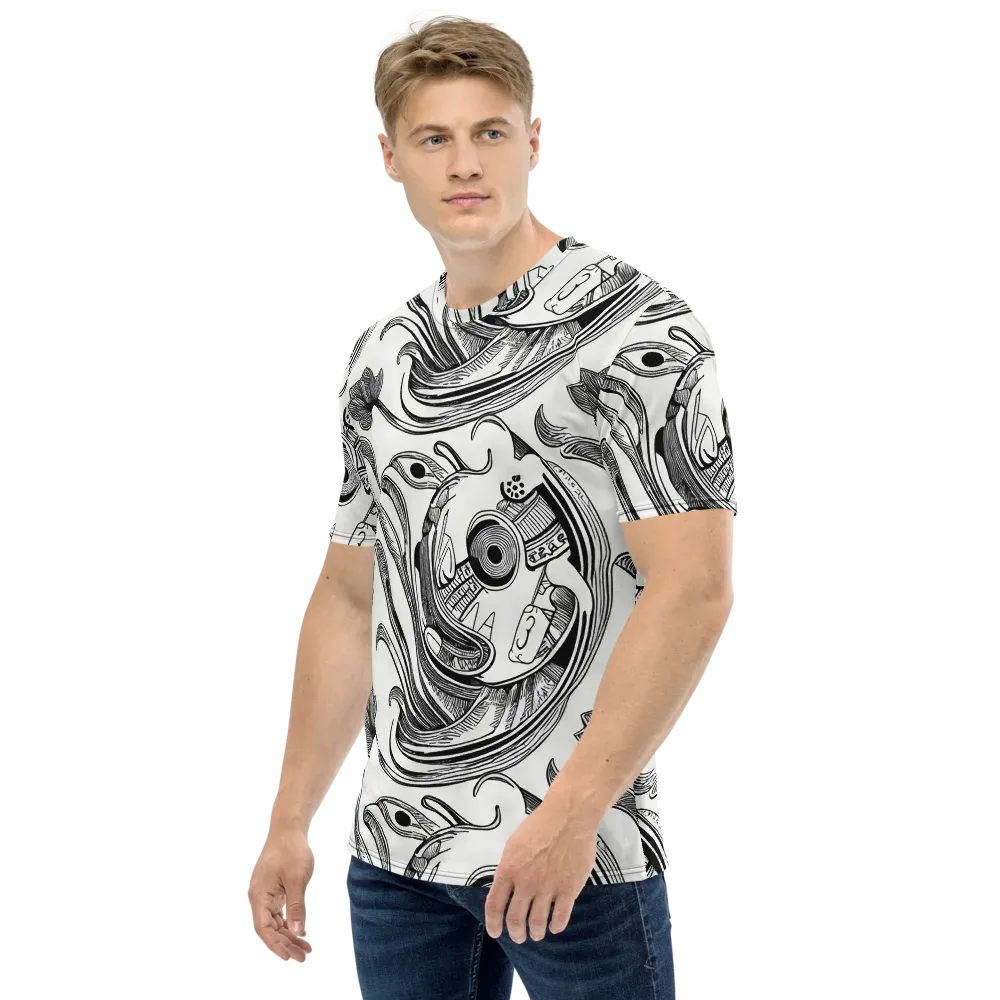 Rhythmic Riddle on Men's Crew Neck T-Shirt — Left
