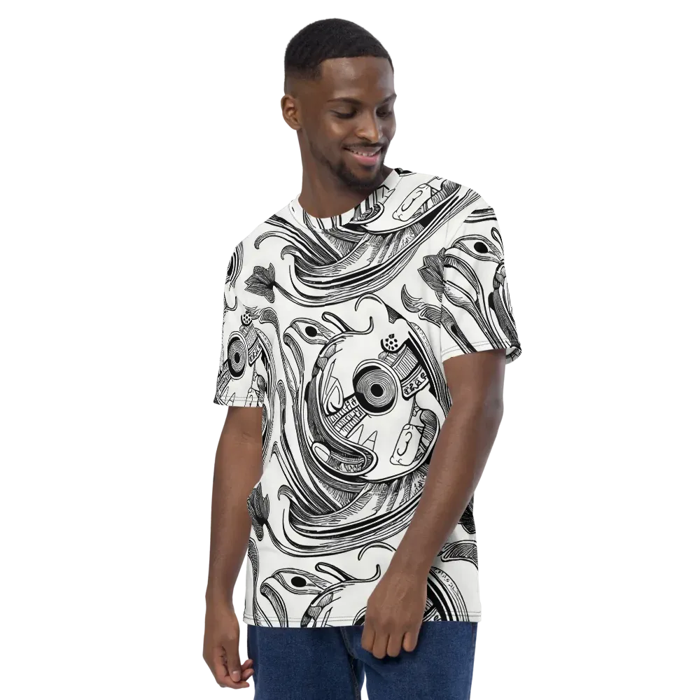 Rhythmic Riddle on Men's Crew Neck T-Shirt — Left