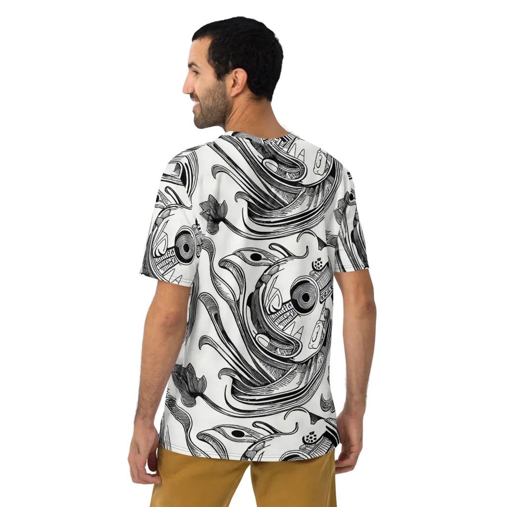 Rhythmic Riddle on Men's Crew Neck T-Shirt — Back