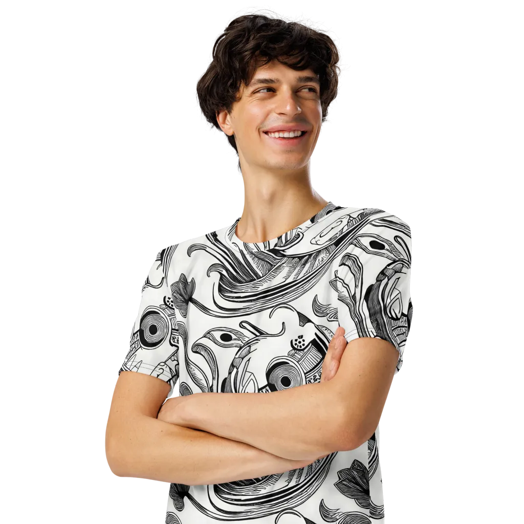Rhythmic Riddle on Men's Crew Neck T-Shirt — Left Front