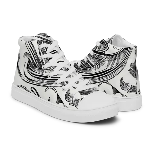 Rhythmic Riddle on a Men's High Top Canvas Shoes