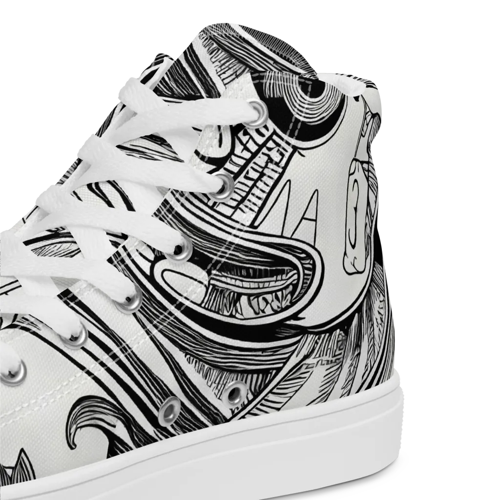 Rhythmic Riddle on Men's High Top Canvas Shoes — Product details 2