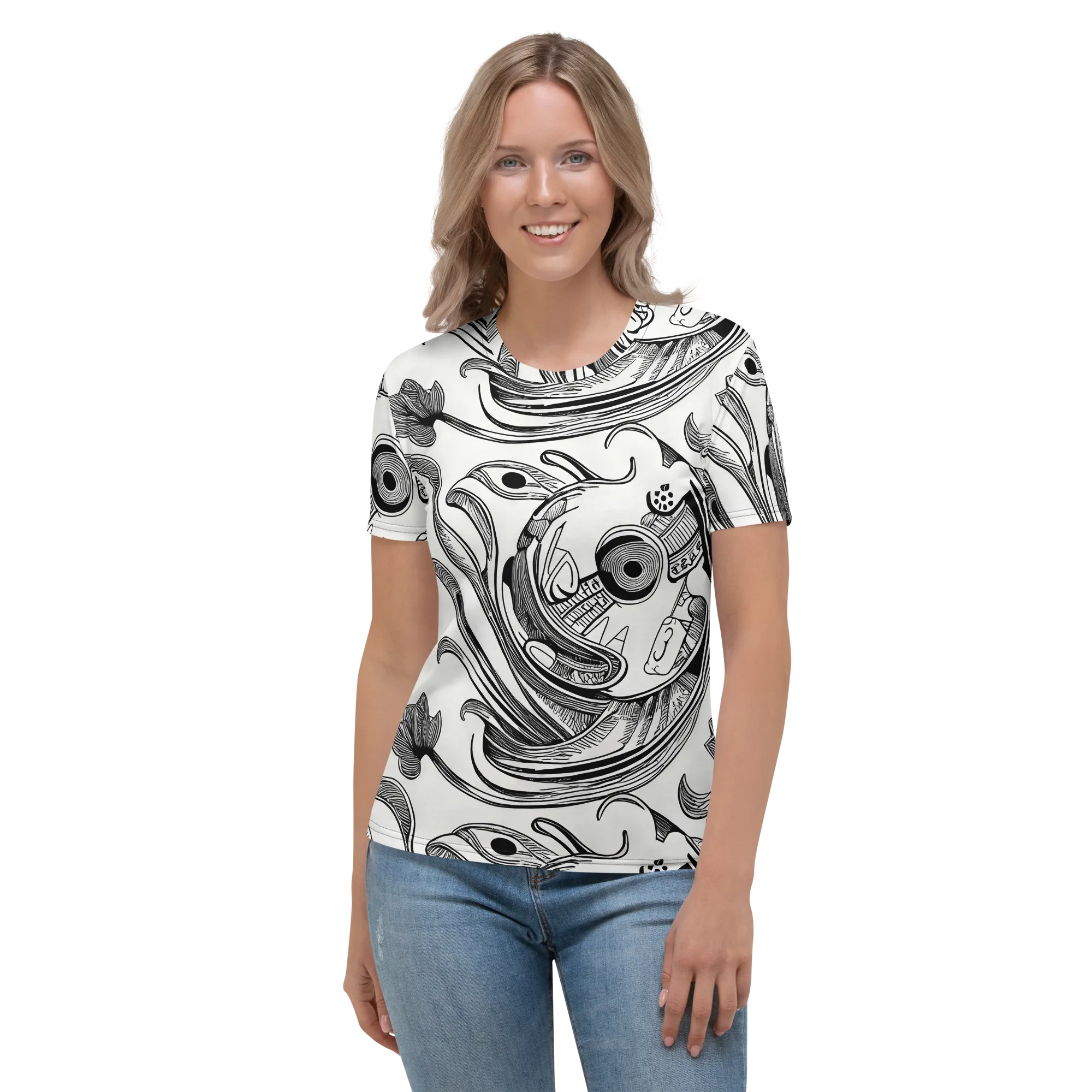 Rhythmic Riddle on Women's Crew Neck T-Shirt — Front