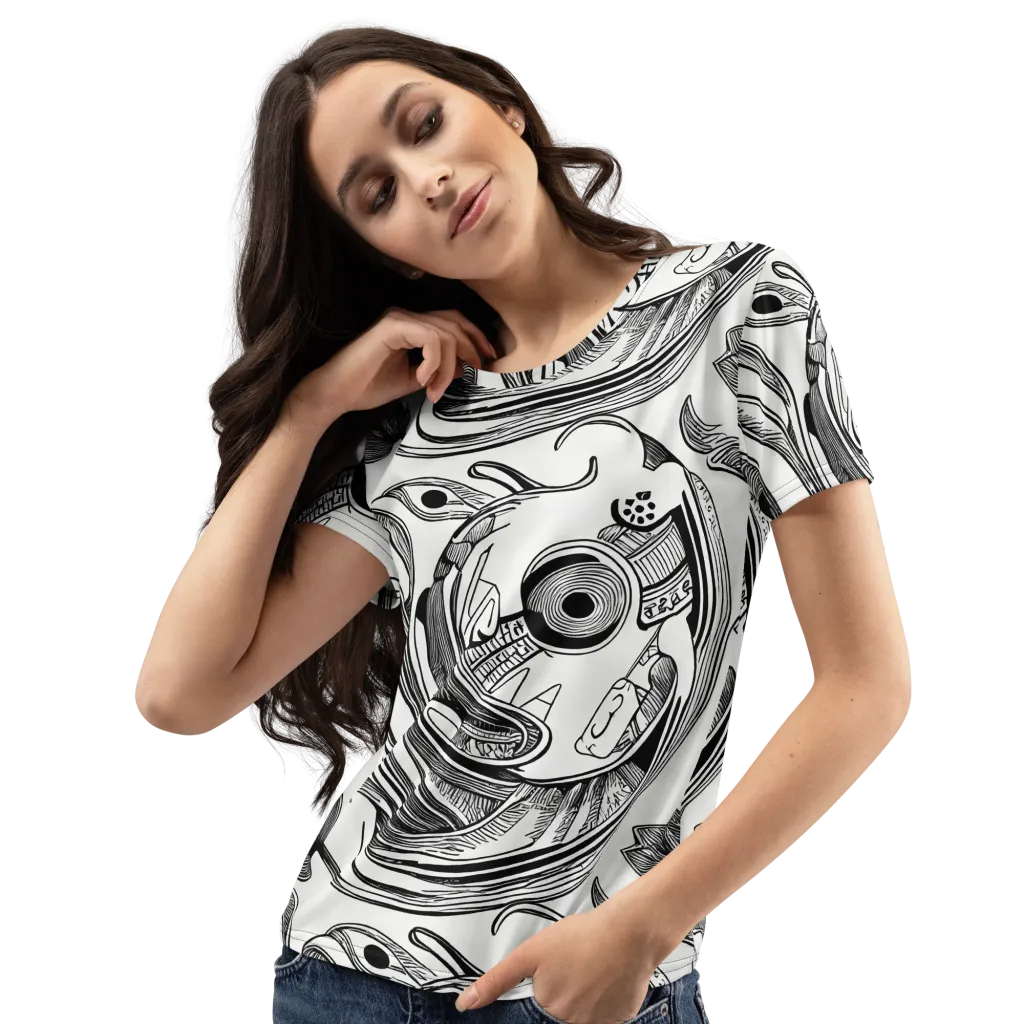 Rhythmic Riddle on Women's Crew Neck T-Shirt — Left Front