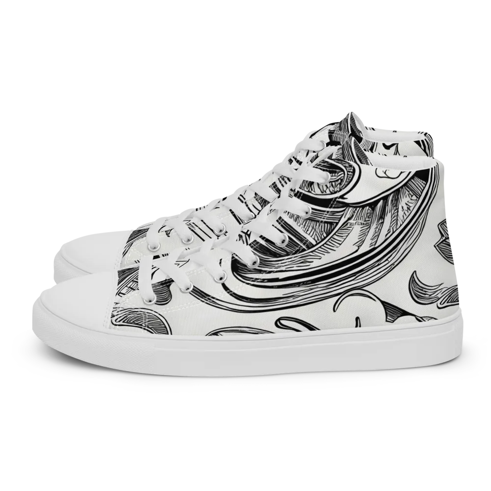 Rhythmic Riddle on Women's High Top Canvas Shoes — Left