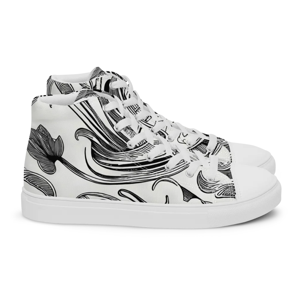 Rhythmic Riddle on Women's High Top Canvas Shoes — Right