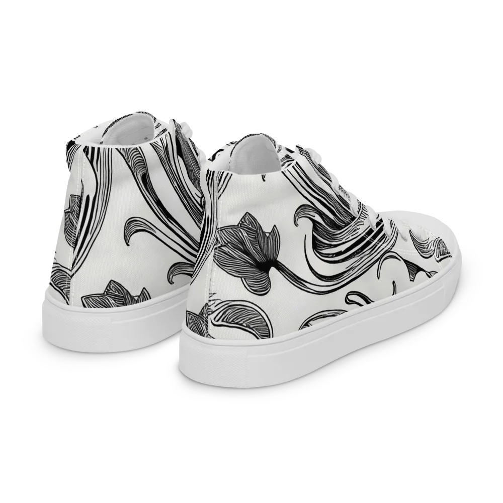 Rhythmic Riddle on Women's High Top Canvas Shoes — Right Back