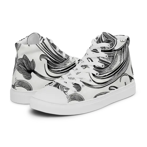 Rhythmic Riddle on a Women's High Top Canvas Shoes