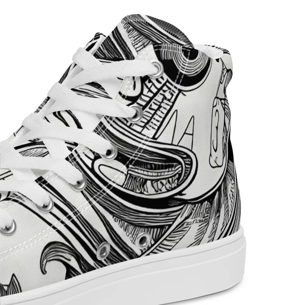 Rhythmic Riddle on Women's High Top Canvas Shoes — Product details 2