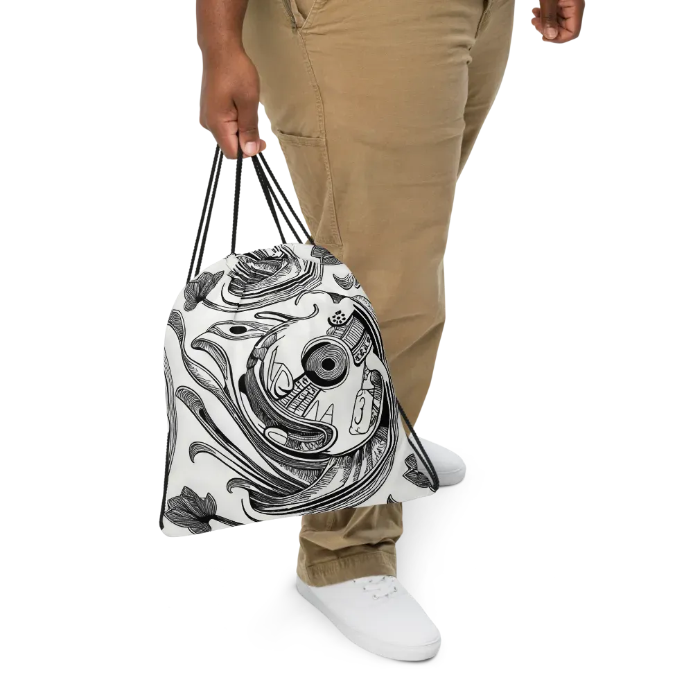 Rhythmic Riddle on Drawstring Bag — Front