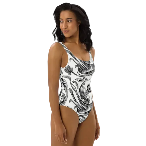 Rhythmic Riddle on a One-Piece Swimsuit
