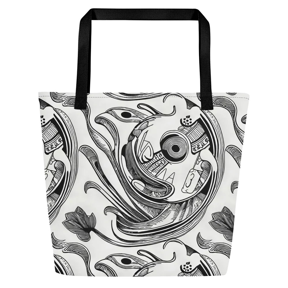 Rhythmic Riddle on Large Tote Bag W/ Pocket — Front
