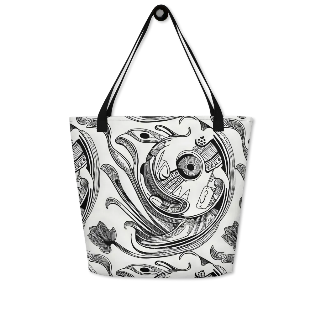 Rhythmic Riddle on Large Tote Bag W/ Pocket — Front