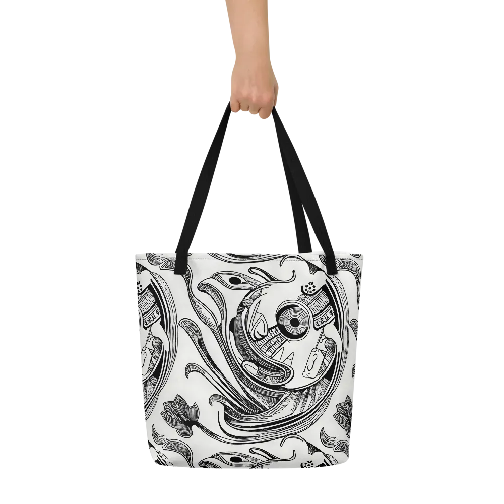 Rhythmic Riddle on Large Tote Bag W/ Pocket — Front