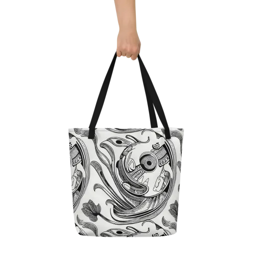 Rhythmic Riddle on a Large Tote Bag W/ Pocket