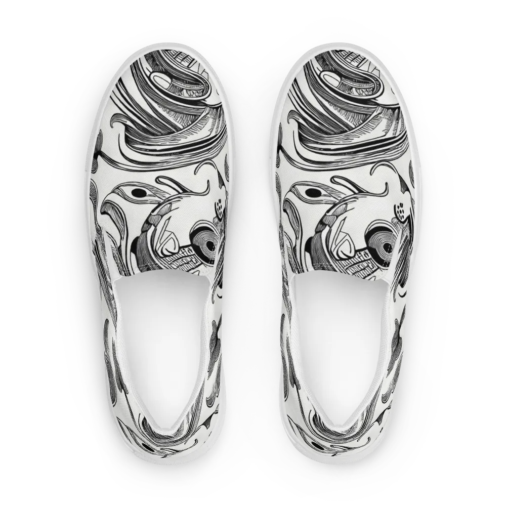Rhythmic Riddle on Women's Slip-On Canvas Shoes — Front